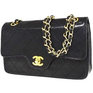 Chanel Matelasse 23 Double Flap CC 24kt chain shoulder lambskin bag & CC wallet